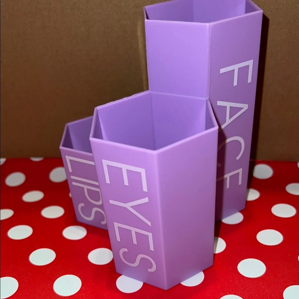 New Purple Makeup Organizer Set Cosmetics Storage for Eyes, Lips, Face